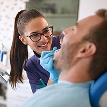 Man receiving dental exam